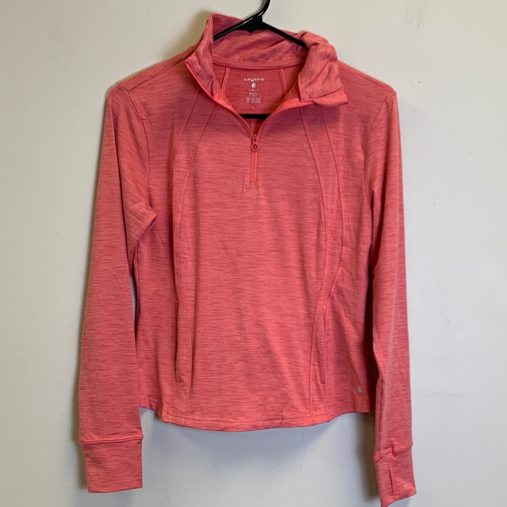 Layer 8 Coral Long-Sleeve Half-Zip Active Top